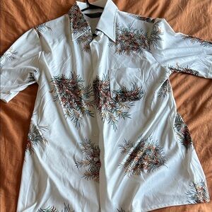 Vintage Career Club Resort Shirt | Men’s Large Palm Print Button Up |